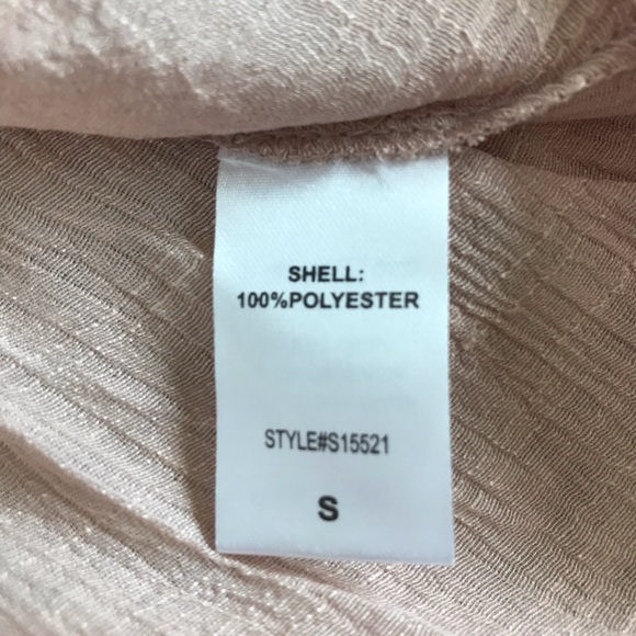 Peplum V Neck Light Pink Blouse - Picture 14 of 16